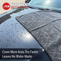 AUTOBRIGHT 1300GSM Microfiber Car Towel 60×90cm Grey Plaid Twist Design Super Absorbent Quick Dry Cloth for Car Washing Cleaning