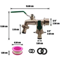 3/4 gardening zinc alloy faucet with one in and two out dual nipple faucet
