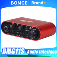 BOMGE BMG11S USB Audio Interface Sound Card 24-bit/192KHz for the Guitar Vocalist Podcaster Producer Performance