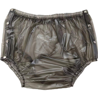 3 Pieces Langkee Haian Adult Incontinence Plastic Diapers Pants - PVC Color Black