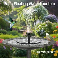 1.5W Solar Floating Fountain Pump with 8 Nozzles - Outdoor Garden Pond Pool Water Feature, Eco-Friendly Bird Bath Decor