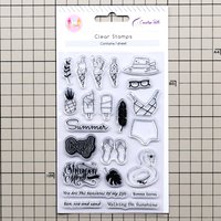 Creative Path Clear Transparent Scrapbooking Silicone Stamps Summer Ice Cream Reusable Sealing Stamps For Card Making Journaling