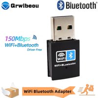 WiFi Bluetooth Wireless Adapter 150Mbps USB 2.0 Adapter 2.4G Bluetooth V4.2 Dongle Network Card RTL8723BU for Desktop Laptop PC
