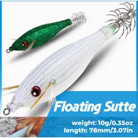 Fishing Accessories 78Mm 10G Floating Squid Jig Jigging Fishing Lure Artificial Plastic Squid Hook for Sea Boat Fishing Tools