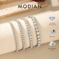 MODIAN D Color VVS1 Moissanite Tennis Bracelet 925 Sterling Silver Single Classic Bracelets With Box for Women Man Fine Jewelry
