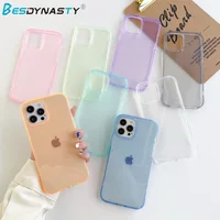 Luxury Crystal Candy Color Transparent Case For iPhone 16 12 13 14 15 Pro Max Shockproof Clear Cover Funda iphone 14 Pro