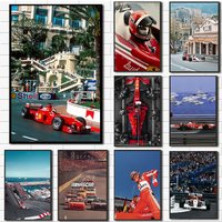 Vintage F1 Monaco Modern Fashion Racing Sports Car Photo Poster and Printed Canvas Painting Wall Art Pictures Home Decor Gift