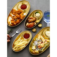 Ramadan dinner plate 304 stainless steel, divided seasonings plate snack Pallet, suitable for dipping sauce, appetizers, snacks