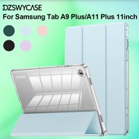 Case for Samsung Galaxy Tab A9 Plus 11 Inch 2023/ A11 Plus 11 Inch 2025, Transparent Protective Case with Pencil Holder Cover
