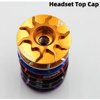 28.6mm Bicycle Headset Top Cap CNC Aluminium Alloy MTB Road Bike Stem Cover Multicolor with Screw Fork Head Tube Cover