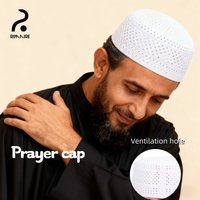 RIMAIRE Breathable Prayer Cap Muslim Men's Worship Hat Comfortable Hollow Design Religious Etiquette Cap