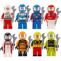 Cross-border wholesale racer building block villain with wrench small particle assembly boy doll toy bag delivery