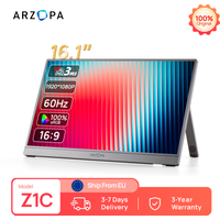 ARZOPA 16.1 inch 1920×1080 Portable Monitor HDR10 60HZ 100% sRGB External Second Screen for Laptop, PC, PS5, Mac, Xbox-Z1C Grey
