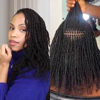 Remy Hair Afro kinky Curly Bulk Human Hair For Braiding DreadLock 50grams/pack QVR Hair Extentions Natural Locks Crochet Twist image 4