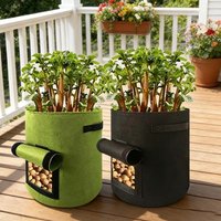 5/7 /10 Gallon Felt Potato Planting Bag Large Diameter Vegetable Plant Seedling Bag Non-Woven Felt Potato Growing Bucket