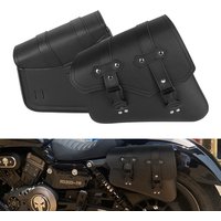 Black Motorcycle Saddlebags Side Tool Bag Luggage Saddle Bags Pouch PU Leather Universal For Honda Suzuki Kawasaki Yamaha