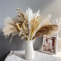 Natural Dried Flowers Bouquet Modern Home Interior Table Decor Real Reeds Grass Bundle Balcony Wedding Decor Arrangement