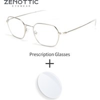 ZENOTTIC Metal Prescription Eyewear Square Progressive Optical Eyeglasses For Men Women Anti-Blue Light Myopia Glasses