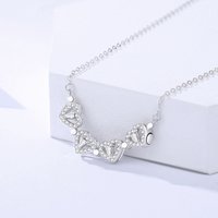 1pc Heart Shaped Four Leaf Clover Pendant Necklace Jewelry Zircon Women Love Clavicle Chain Gifts Openable ChokerJewelry