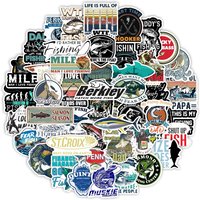 10/30/50/100pcs Fishing Stickers Waterproof Skateboard Motorcycle Guitar Luggage Laptop Bicycle Sticker