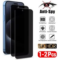 1-2Pcs Anti-spy Tempered Glass for IPhone 16 15 13 11 14Pro Max Full Cover Privacy Screen Protector For iPhone X XS Max XR Glass