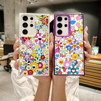 T-TakaShis M-MuraKAmis Phone Case For Samsung Galaxy S25 Edge S24 S23 S22 S21 S20 Ultra Funda Silicone Silver cover