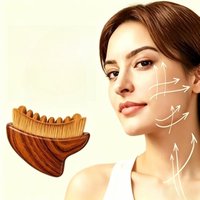 Soft Bristle Lymphatic Drainage Massage Brush for Face Contouring Ergonomic Handle Painless Lymphoedema Care Facial Massager