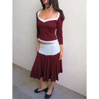 Blifanbo Women Skirt Two Pieces Sets Elegant Three Quarter Sleeve Slim Fit Top And Elegant Skirt Matching Sets Female Skirt Sets