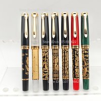 ADMOK M800 Divine Beast Essence Carved Edition No.6 Schmidt BOCK Piston Fountain Pen Plated 24K Dragon White Tiger Writing Pen