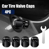 4Pcs Car Wheel Tire Valve Caps Tyre Stem Cover For Audi A4 A4L A5 Q5 Q7 TT TTS 8S B9 2016 2017 2018 Decoration Accessories