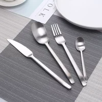 Service de couverts en acier inoxydable, 24 pièces, couleur or mat, coutellerie, couteau, fourchette, cuillère, argenterie, vaisselle lavable au lave-vaisselle, cadeau