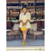 Wmstar Two Piece Set Women 2024 Autumn Fashion Women's Casual Comfortable Striped Shirt Short Skirt Set Wholesale Dropshipping