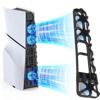 Cooling Fan for PS5 Slim Disc Edition/Digital Edition Game Console with RGB Lighting USB 3.0 Port for PlayStation 5 Accessories