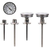 Tri Clamp 1.5" Thermowell Bi-metal Thermometer 4" 6"L 3"Dial Thermometer 1/2"NPT Homebrew Brew Kettle Conical Fermenter