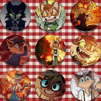 Lackadaisy Anime 25mm 75mm 44mm 58mm 32m Brooches Badges Pins for Accessories
