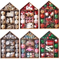 70 Stück Weihnachtskugeln Ornament Set Weihnachtsbaum hängender Anhänger 2023 Weihnachtsdekoration für Zuhause Neujahrsgeschenk Noel Navidad Natal
