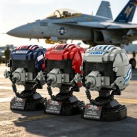 2026 Fashionable and popular new product pilot helmet collection commemorative building block decoration toy