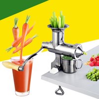 Manual Juicer Tool Hand Crank Wheatgrass Juicer with 2 Filter Stainless Steel Juice Extractor Juice Squeezer for Fruit Vegetable