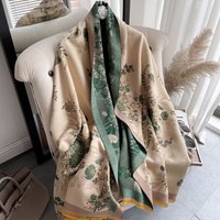 2024 Luxury Design Floral Autumn Winter Cashmere Scarves High Quality Women Thicken Wrap Shawl Ladies Wool Pashmina Scarf Female