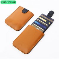 DAX Leather Slim Portable Card Holders ID Credit Protector Gradient Women Men Wallet Business Card Case Money Purse