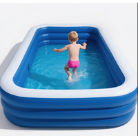 Eco-Friendly Durable Rectangle Shape Outdoor Inflatable Swimming Pool For Family Children Newborns PVC Bubble Pool