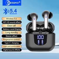KEBIDUMEI Bluetooth 5.4 Earphones Wireless Headphones HiFi Stereo Noise Reduction in-ear Earbuds Digital Display Gaming Headsets