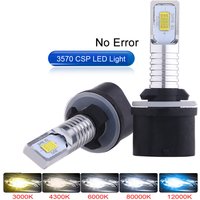 2 pièces H27 LED 881 LED Phare de voiture H27W2 12000LM 6500K Blanc Feu antibrouillard avant de voiture Lampe de conduite et de positionnement automatique 12V H27W/2 H27W