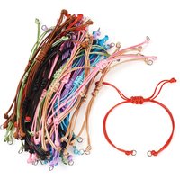 50Pcs 10 Colors Waxed Polyester Cord Adjustable Braided Bracelets Accessories For Jewelry Making Diy Connector Bracelet Gifts