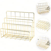 1pcs File Rack Organizer Sorter Magazine Holder Desktop Storage Desk Book Folder Document Vertical Alloy Metal Organizer
