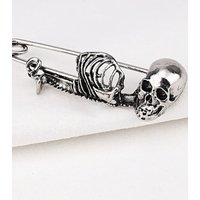 Retro skull big pin punk style Halloween costume accessories brooch dark skull pin