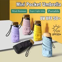 Mini Capsule Umbrella Small Pocket Rain Umbrella Vinyl Folding UV Ultraviolet Protection Ultra Light Dual Use Umbrella