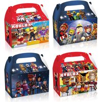 60/48/24pcs Roblox Theme Game Birthday Party Decoration Gift Boxes Thanks Candy Gift Bag Baby Shower Kid Birthday Party Supplies
