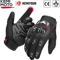 AliExpress KEMITOUR Summer Motorcycle Gloves CE Touch Screen Sports Moto Luvas Protective MTB Guantes Gloves For Men Women Black