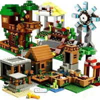 Minecrafted Large Village Tree House Building Blocks Set My World DIY Assembly Bricks Compatible Educational Toys for Kids Boys